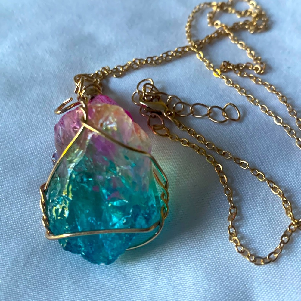 New (Scolecite) Chakra Pendant Necklace